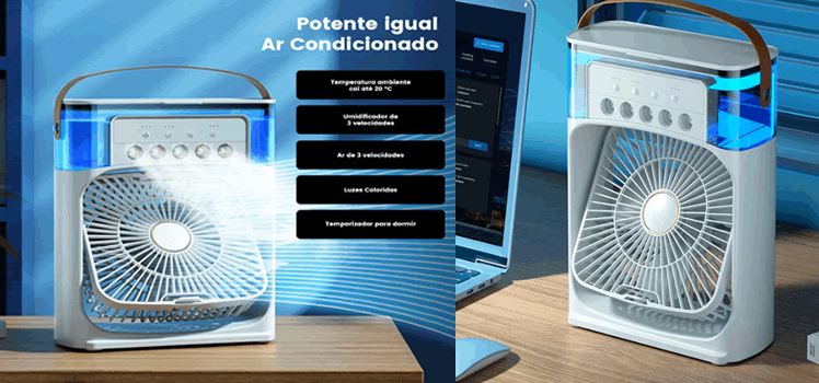 Mini Ar Condicionado Portátil Gela Ambientes Pequenos